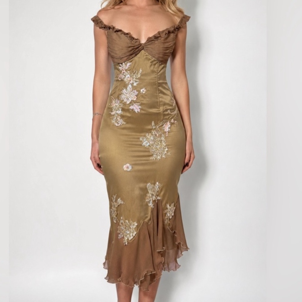 Vintage Y2K Mandalay Dress Vintage Fairy Dress Vintage Beaded Dress Prom Floral